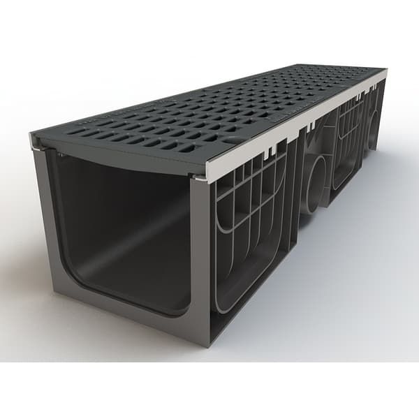 Лоток 200.210 h214 С250 L=1000мм с решеткой чугунной щелевой